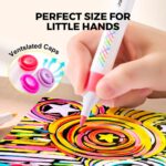 imagen de una mano pintando con los Rotuladores superponibles lavables Jarmelo 12 colores