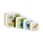 Imagen en fila de 4 cajas de almuerzo Dinosaurios A Little Lovely Company