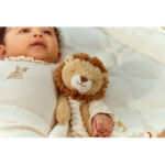 Imagen de cerca de Doudou león de peluche y texturas Safari Friends de Little Dutch
