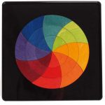 Puzzle magnético Goethe ordenado en círculo según los colores del arcoíris